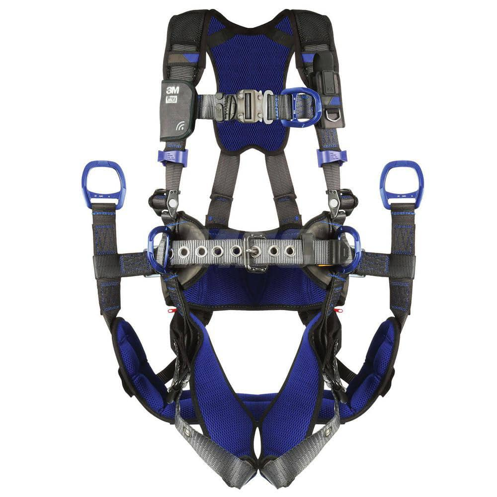 Fall Protection Harnesses: 420 Lb, Tower Climbers Style, Size 2X-Large, For Climbing Positioning & Suspension, Back Front & Hips Quick-Connect Leg Strap, Quick-Connect Chest Strap