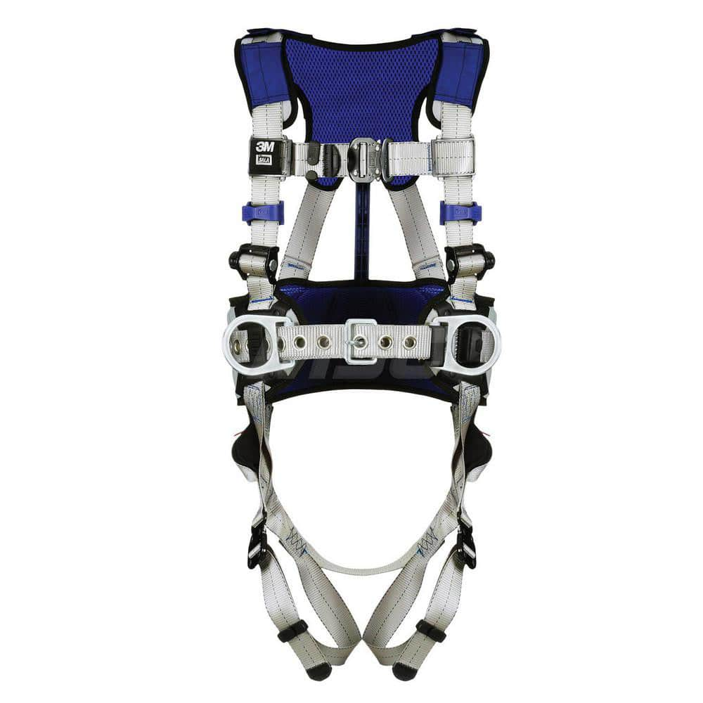 Fall Protection Harnesses: 420 Lb, Construction Style, Size Small, For Construction & Positioning, Back & Hips Quick-Connect Leg Strap, Quick-Connect Chest Strap