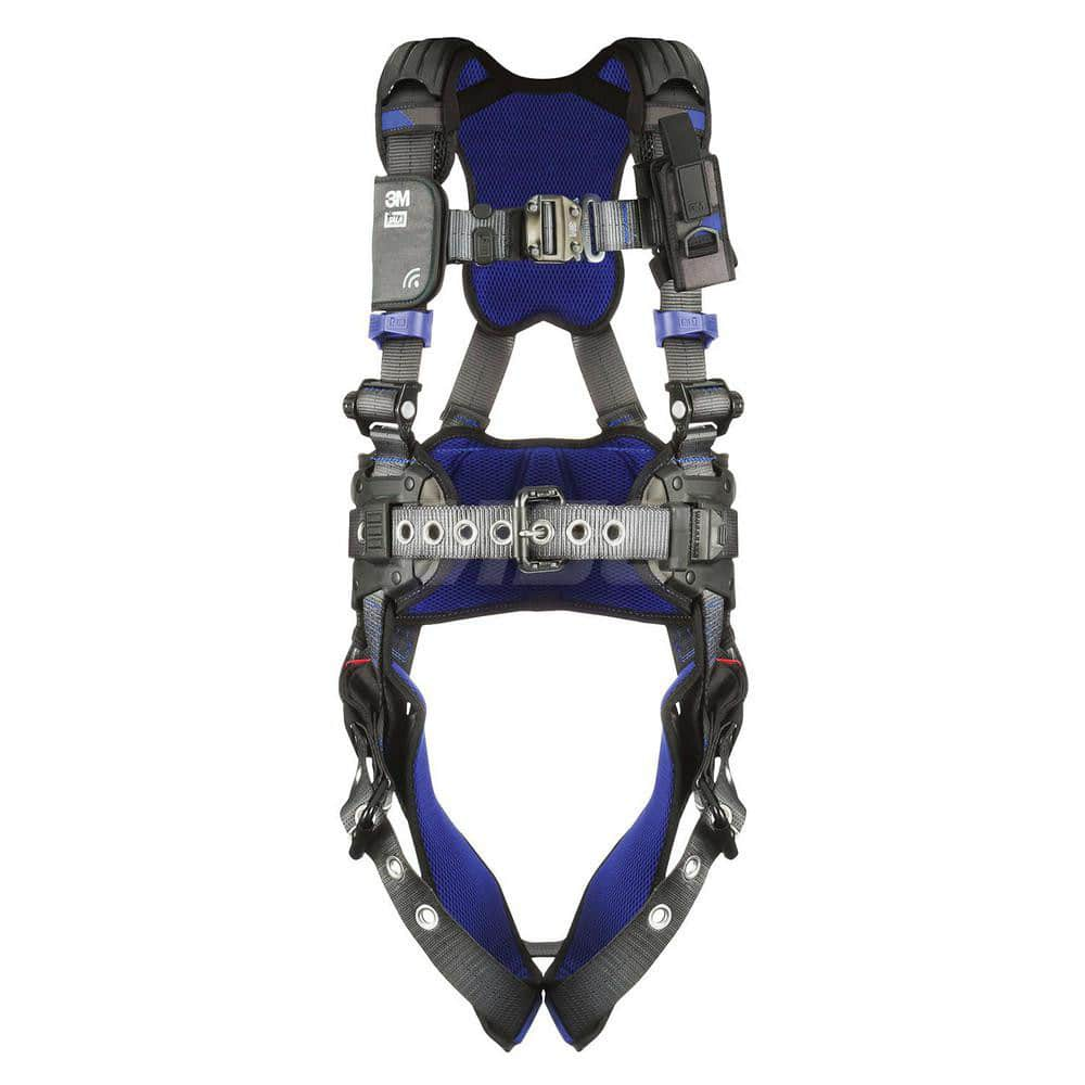 Fall Protection Harnesses: 420 Lb, Construction Style, Size Small, For Construction, Back Tongue Leg Strap, Quick-Connect Chest Strap