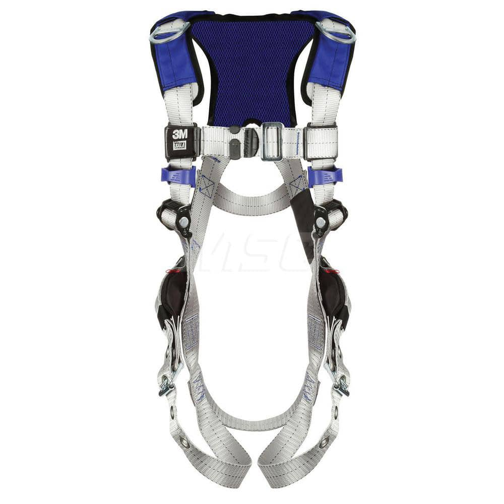 Fall Protection Harnesses: 420 Lb, Vest Style, Size Large, For Retrieval & Rescue, Back & Shoulder Tongue Leg Strap, Pass-Through Chest Strap