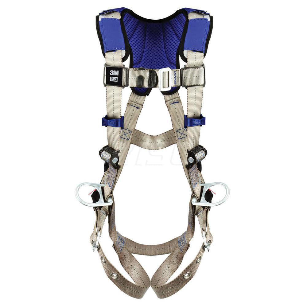 Fall Protection Harnesses: 420 Lb, Vest Style, Size Large, For Positioning, Back & Hips Tongue Leg Strap, Pass-Through Chest Strap