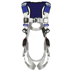 Fall Protection Harnesses: 420 Lb, Vest Style, Size 2X-Large, For Retrieval & Rescue, Back & Shoulder Tongue Leg Strap, Pass-Through Chest Strap