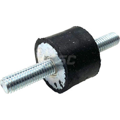 Vibration Isolators; Isolator Type: Stud/Stud; Maximum Load Capacity: 60.00; Insert Material: Zinc-Plated Steel; Isolator Material: Natural Rubber; Thread Size: 6 mm; Overall Width: 20; Overall Diameter: 20 mm; Overall Height: 15 mm; Thread Length: 18.000