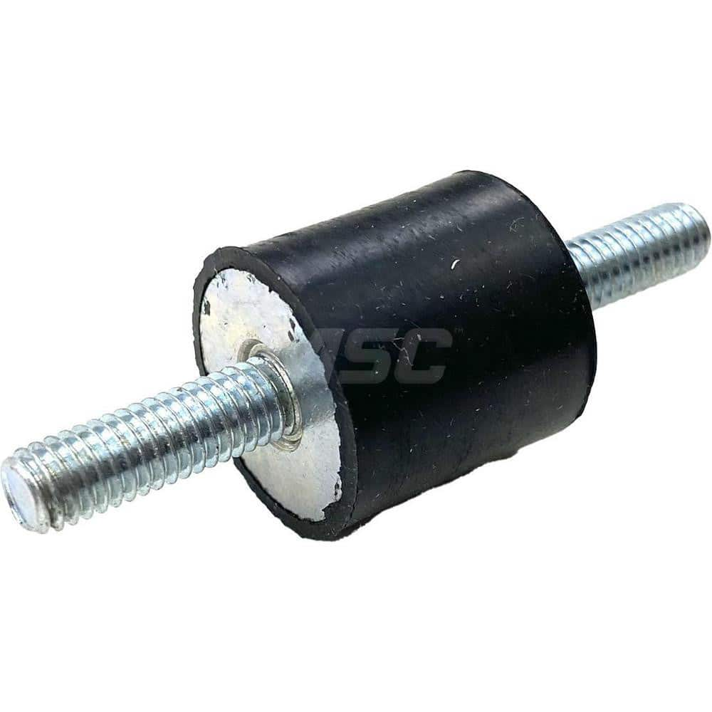 Vibration Isolators; Isolator Type: Stud/Stud; Maximum Load Capacity: 80.00; Insert Material: Zinc-Plated Steel; Isolator Material: Natural Rubber; Thread Size: 6 mm; Overall Width: 20; Overall Diameter: 20 mm; Overall Height: 20 mm; Thread Length: 18.000