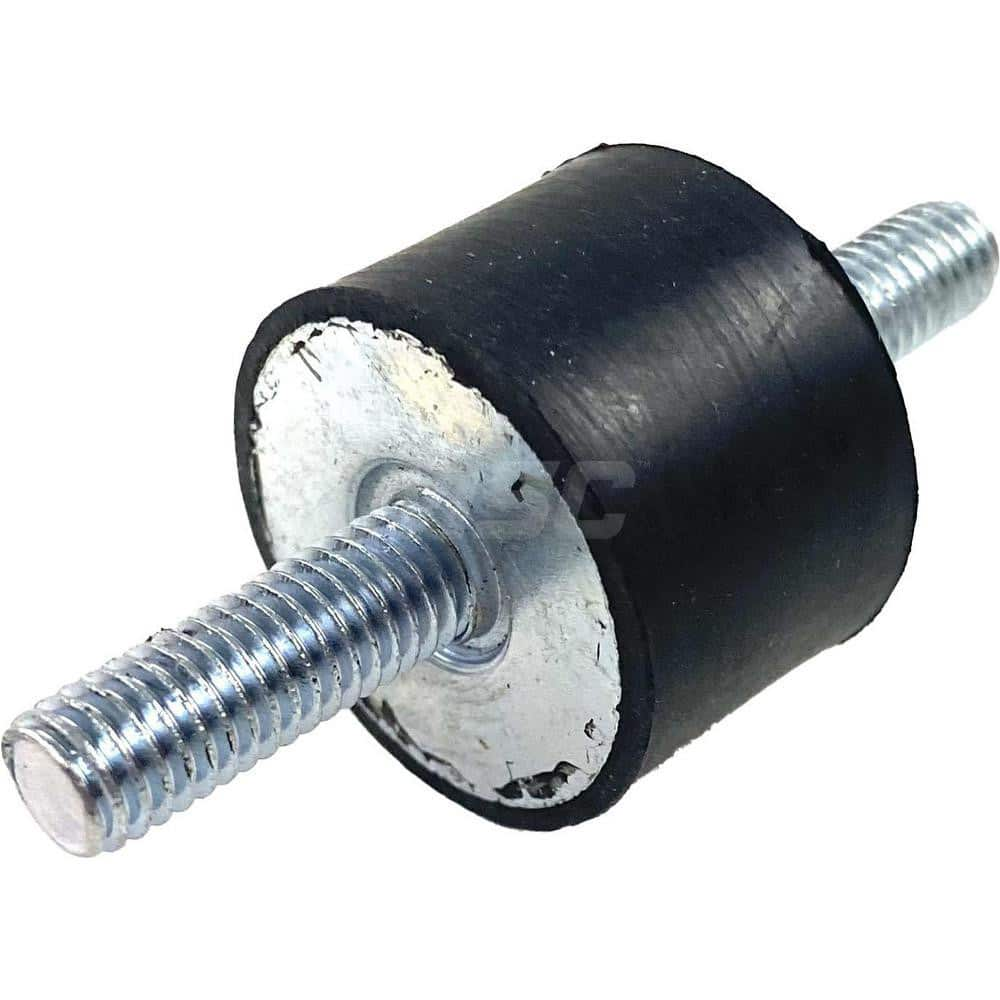 Vibration Isolators; Isolator Type: Stud/Stud; Maximum Load Capacity: 140.00; Insert Material: Zinc-Plated Steel; Isolator Material: Natural Rubber; Thread Size: 8 mm; Overall Width: 30; Overall Diameter: 30 mm; Overall Height: 20 mm; Thread Length: 23.00