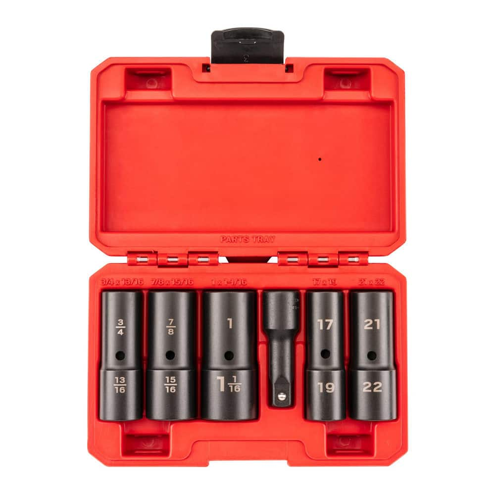 Socket Sets; Set Type: Socket Set; Deep; Thin Wall; Drive Size: 1/2 in; Number Of Pieces: 6; Case Type: Blow Mold Case; Number Of Points: 6