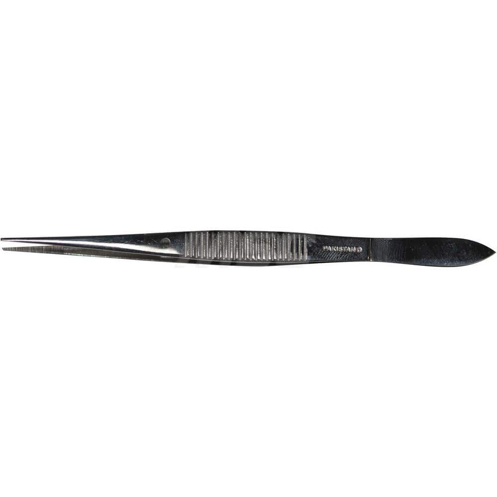 Scissors, Forceps & Tweezers; Product Type: Forceps; Tip Shape: Straight; Blade Style: Straight; Disposable: No; Length (Inch): 4.50; Blade Material: Stainless Steel; Handle Material: Steel; Additional Information: No; Overall Length: 4.50