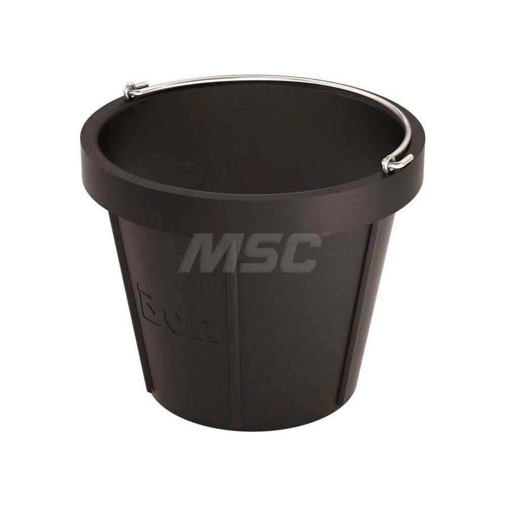 Buckets & Pails; Capacity: 12.00 qt; Bucket Material: Rubber; Lid Type: Open Head; Style: Pail; Color: Black; Overall Height (Decimal Inch): 10.6000