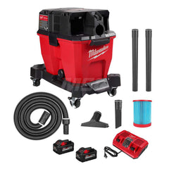 Wet/Dry Vacuum: Battery, 9 gal, 4.2 hp Standard, Plastic Tank