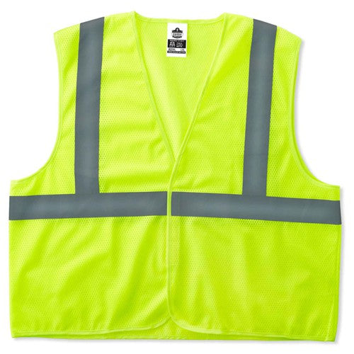 8205HL S/M Econo 2 Hook & Loop Lime Vest - A1 Tooling