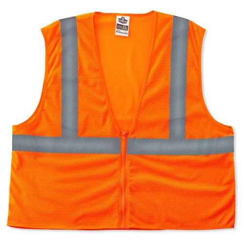 8205Z S/M Econo 2 Zipper Orange Vest - A1 Tooling