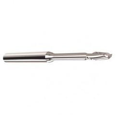 2mm Dia. - 2.5mm LOC - 38mm OAL - .15mm C/R  2 FL Carbide End Mill with 12mm Reach - Uncoated - A1 Tooling