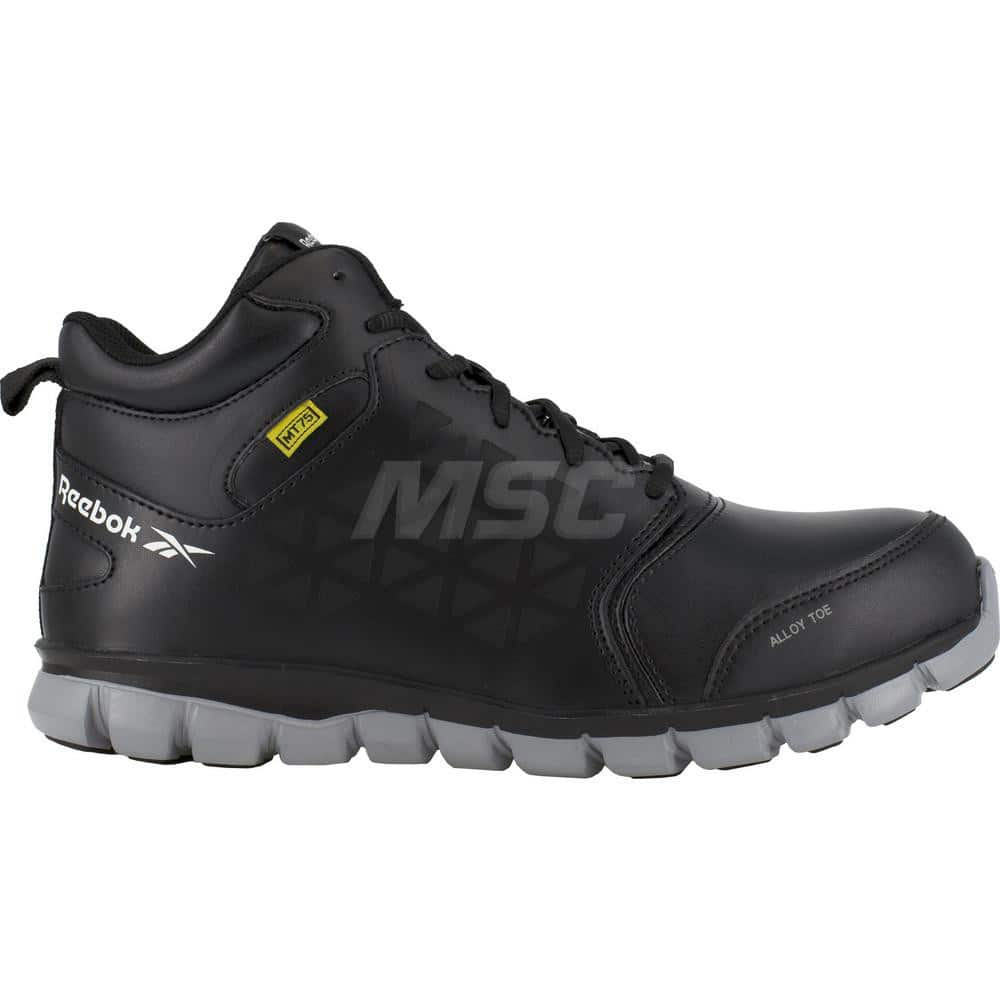 Work Boot: Leather, Alloy Toe Black, Wide Width, Non-Slip Sole