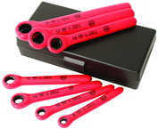 Insulated 7 Piece Metric Ratchet Wrench Set 8.0; 10.0; 12.0; 13.0; 14.0; 17.0; 19.0mm in Storage Case - A1 Tooling