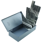 25 Piece-Range 1-13mm x 0.50mm-HSS-Bright Straight Shank/Straight Flute-Metal Index Chucking Reamers - A1 Tooling