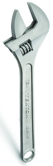 1-3/4'' Opening - 15'' OAL - Chrome Plated Adjustable Wrench - A1 Tooling