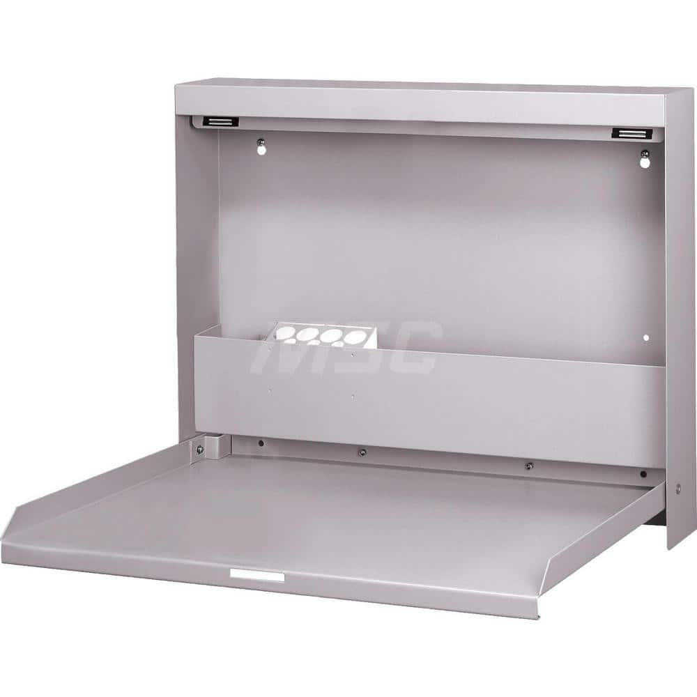 Stationary Shop Desks; Type: Fold-Down Desk; Width (Inch): 20; Depth (Inch): 3-3/8; Height (Inch): 16-3/8; Color: Bone White; Light Gray; Black; Additional Information: ADA Compliant; Magnetic Door Closure; Accessory Holder