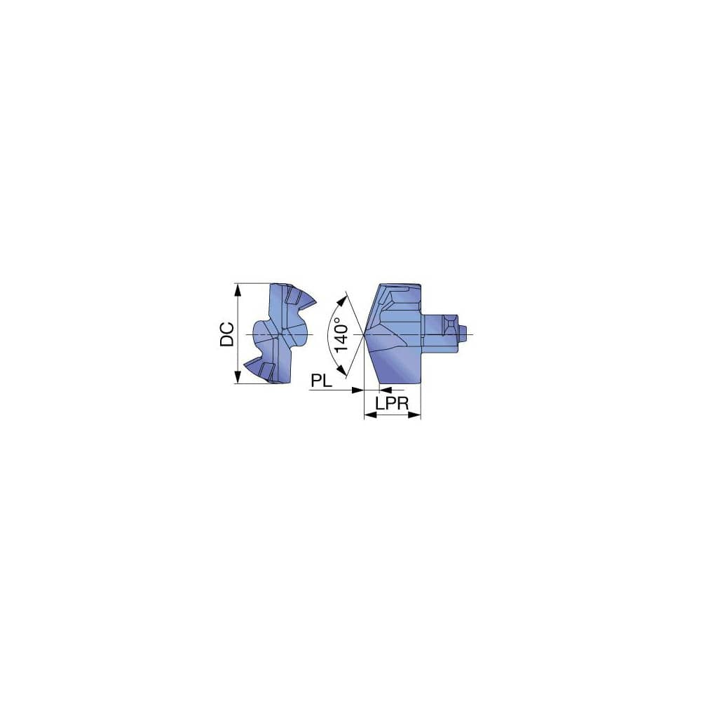 Replaceable Drill Tip:  DMP105 AH9130,  140 &deg N/A TiAlN Finish,  No