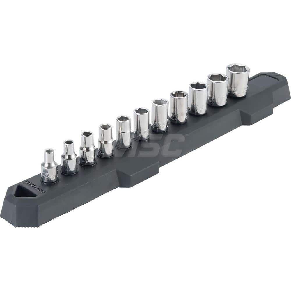 Socket Set: 1/4″ Drive 9/16″ Socket, 6 Point, Full Polish