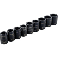 Socket Set: 3/8″ Drive 6 12 Point, Black Oxide Finish