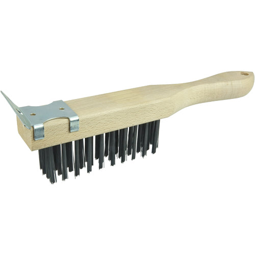 Vortec Pro Scratch Brush w/Scraper, .012 Steel Fill, 4 × 11 Rows - A1 Tooling