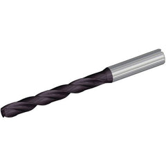 5 mm Dia. × 6 mm Shank × 83 mm Flute Length × 125 mm OAL, 132°, TiAlN, Coolant Thru, Round Solid Carbide Drill - Exact Industrial Supply