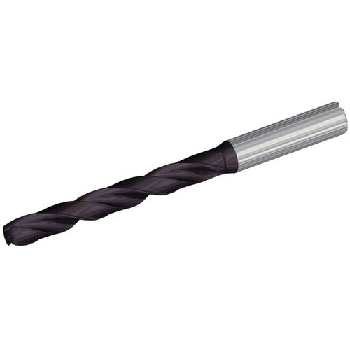 8.1 mm Dia. × 10 mm Shank × 80 mm Flute Length × 122 mm|4.8″ OAL, 132°, TiAlN, Coolant Thru, Round Solid Carbide Drill - Exact Industrial Supply