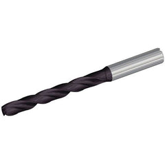 E Dia. x 0.315″ Shank × 2.64″ Flute Length × 4.13″ OAL, 132°, TiAlN, Coolant Thru, Round Solid Carbide Drill - Exact Industrial Supply