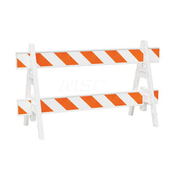 Traffic Barricades; Type: A-Frame; Barricade Height (Inch): 40; Material: Plastic; Barricade Width (Inch): 29; Reflective: Yes; Compliance: None; Color: White; Weight (Lb.): 6.0000; Top Panel Height (Inch): 8; Top Panel Width (Inch): 72; Bottom Panel Heig