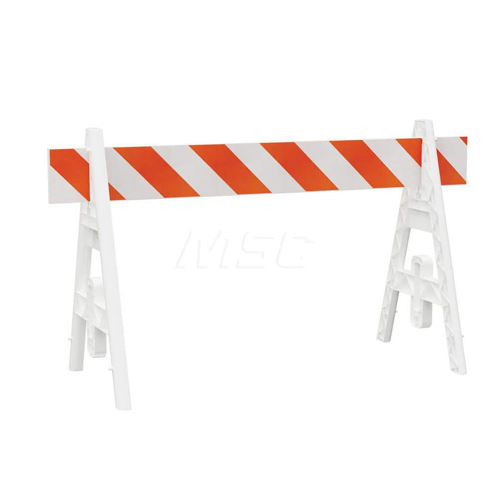 Traffic Barricades; Type: A-Frame; Barricade Height (Inch): 40; Material: Plastic; Barricade Width (Inch): 29; Reflective: Yes; Compliance: None; Color: White; Weight (Lb.): 6.0000; Top Panel Height (Inch): 8; Top Panel Width (Inch): 120; Additional Infor