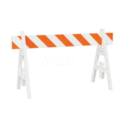 Traffic Barricades; Type: A-Frame; Barricade Height (Inch): 40; Material: Plastic; Barricade Width (Inch): 29; Reflective: Yes; Compliance: None; Color: White; Weight (Lb.): 6.0000; Top Panel Height (Inch): 8; Top Panel Width (Inch): 120