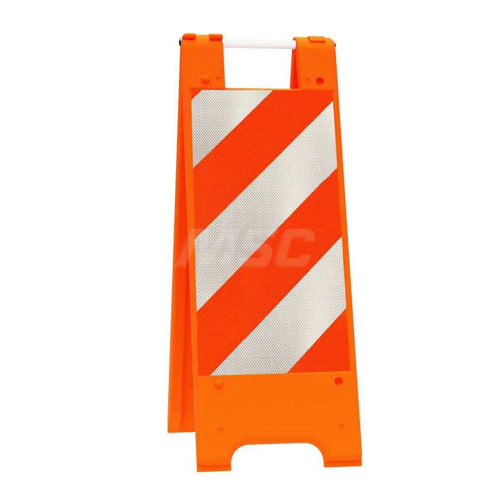 Barrier Parts & Accessories; Type: Sign Stand; Color: Orange; Height (Decimal Inch): 36.000000; Base Material: Polyethylene; Length (Inch): 3; Width (Inch): 13; Finish/Coating: Orange; For Use With: Indoor & Outdoor; Material: Plastic; Tape Color: Orange/