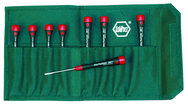 8 Piece - Precision Slotted Screwdriver Set - #26093 - Includes: .8 - 4.0mm PicoFinish - Canvas Pouch - A1 Tooling