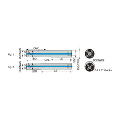 Modular Lathe Adapter/Mount: Neutral Cut, 40 Modular Connection 1.5″ Square Shank, 15.26″ OAL, Through Coolant, Series D