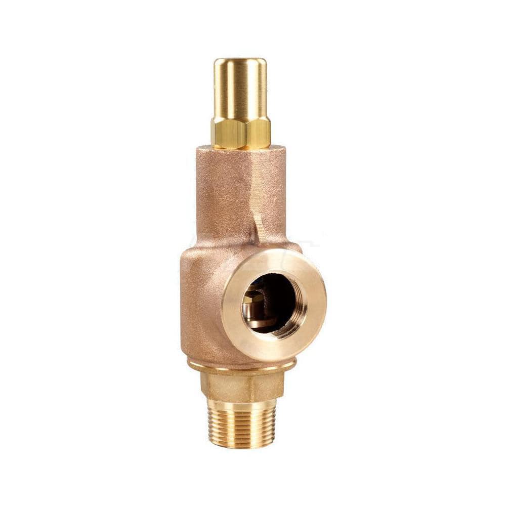 1-1/4 Mnpt X 1-1/4 Fnpt Brass/Bronze Series 69 Non Code Liquid Relief Valve - Metal Seating - Closed Cap Set 120 Psi   Range 111-130