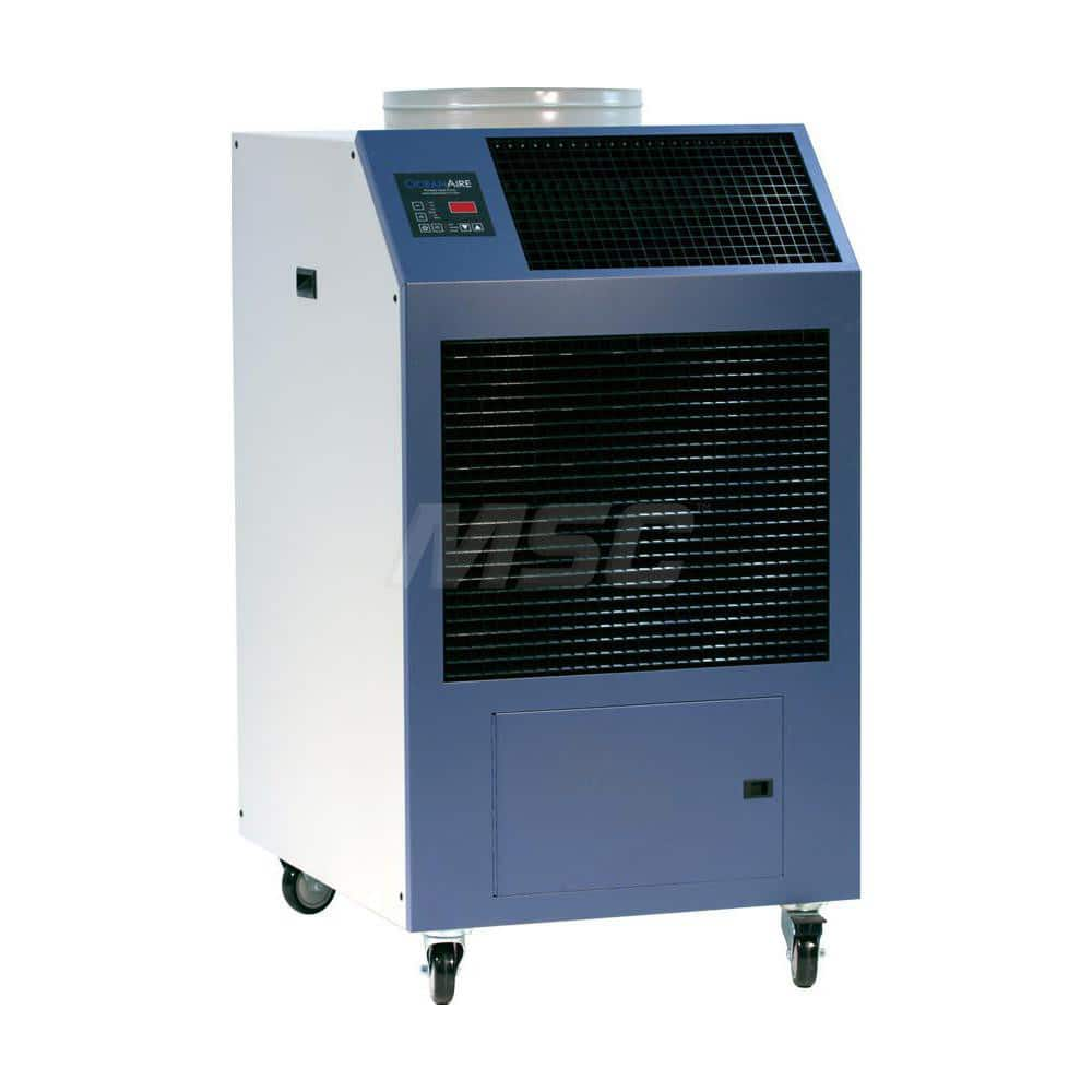 Portable Air Conditioner: 36,000 BTU, 208 & 230V, 30A 27-1/2″ Wide, 35″ Deep, 50-1/4″ High, 6-30P Plug