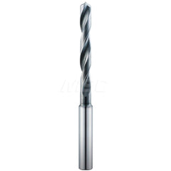 Jobber Length Drill Bit: 0.257″ Dia, 135 °, Solid Carbide Ti-NAMITE-A Finish, 3.5827″ OAL, Right Hand Cut, Spiral Flute, Straight-Cylindrical Shank, Series 143M