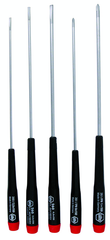 5 Piece - Precision Long Slotted & Phillips Screwdriver Set - #26192 - Includes: Slotted 2.5 - 4.0mm Phillips #0 - 1 - A1 Tooling