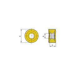 Milling Insert:  RNHU 1205M4SR-M50 CTPP235,  CTPP235,  Solid Carbide N/A Finish,