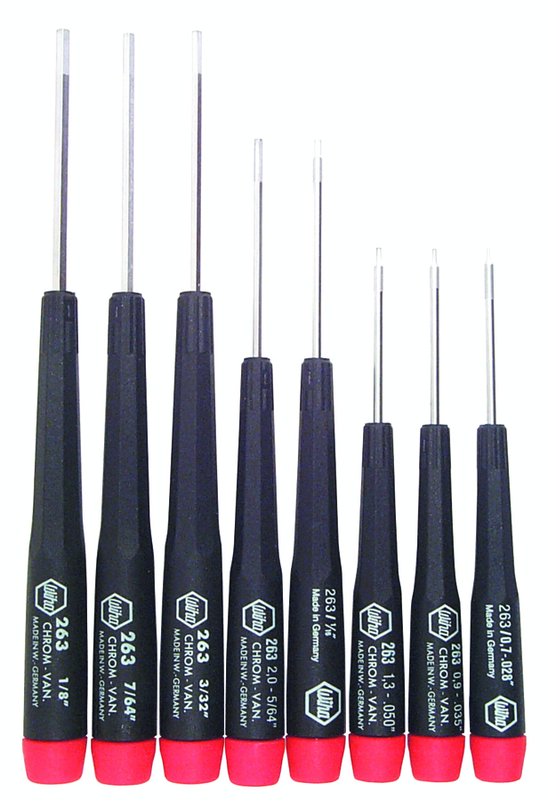 8 Piece - .028 - 1/8" - Precision Hex Screwdriver Inch Set - A1 Tooling