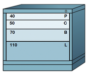 Desk-Standard Cabinet - 4 Drawers - 30 x 28-1/4 x 26-7/8" - Single Drawer Access - A1 Tooling