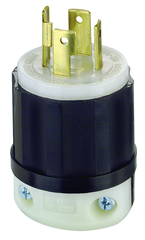 30 Amp; 125/250 Volt; NEMA L14-30P; 3P; 4W; Locking Plug; Industrial Grade; Grounding - Black-White - A1 Tooling