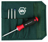 5 Piece - Drive-Loc VI Interchangeable Set - #28194 - Includes: Square # 1 # 2; Slotted 3.5 x 4.5; 5.5 x 6.5; Phillips #1 #2 - Canvas Pouch - A1 Tooling