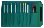 10 Piece - Drive-Loc VI Interchangeable Set - #28199 - Includes: Torx® T6 x T8; T7 x T9; T10 x T15; T20 x T25; Slotted 4.0; 6.0; Phillips #1 #2; Hex 3/32 x 7/64; 1/8 x 9/64; 5/32 x 3/16 - Canvas Pouch - A1 Tooling