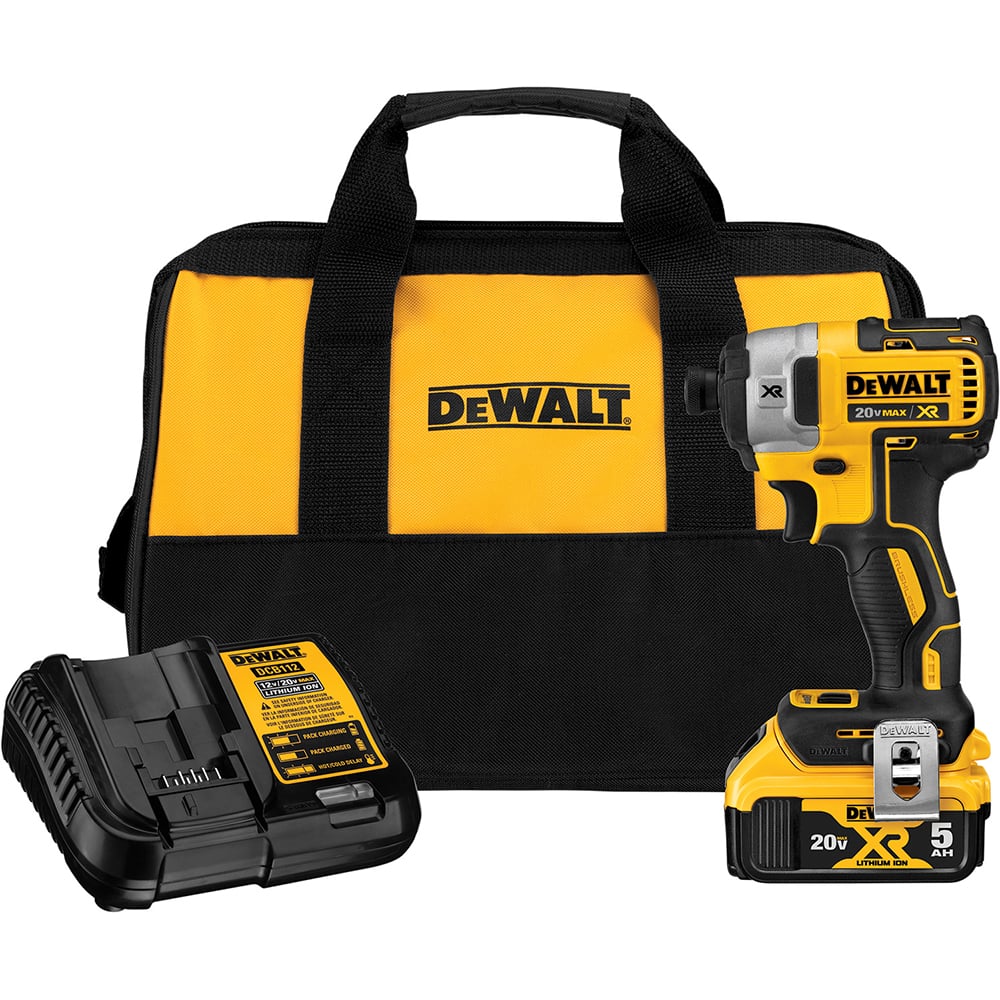 DeWALT - 20 Volt, 1/4" Drive, 1,825 In/Lb Torque, Battery Impact Driver - Exact Industrial Supply