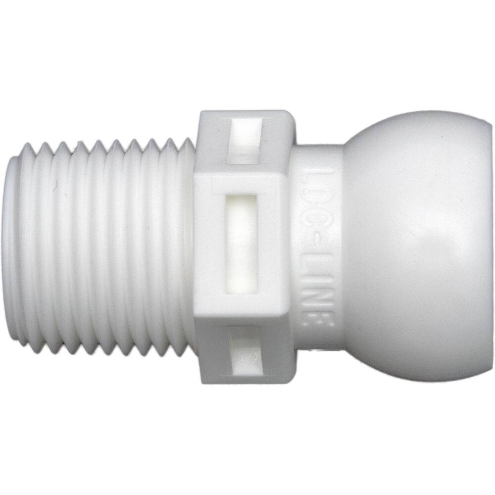 Loc-Line - Coolant Hose Adapters, Connectors & Sockets; Type: Connector ; Hose Inside Diameter (Inch): 1/2 ; Thread Type: NonThreaded ; Connection Type: 3/8 NPT ; Body Material: Acetal ; Maximum Flow Rate (GPM): 7.92 - Exact Industrial Supply