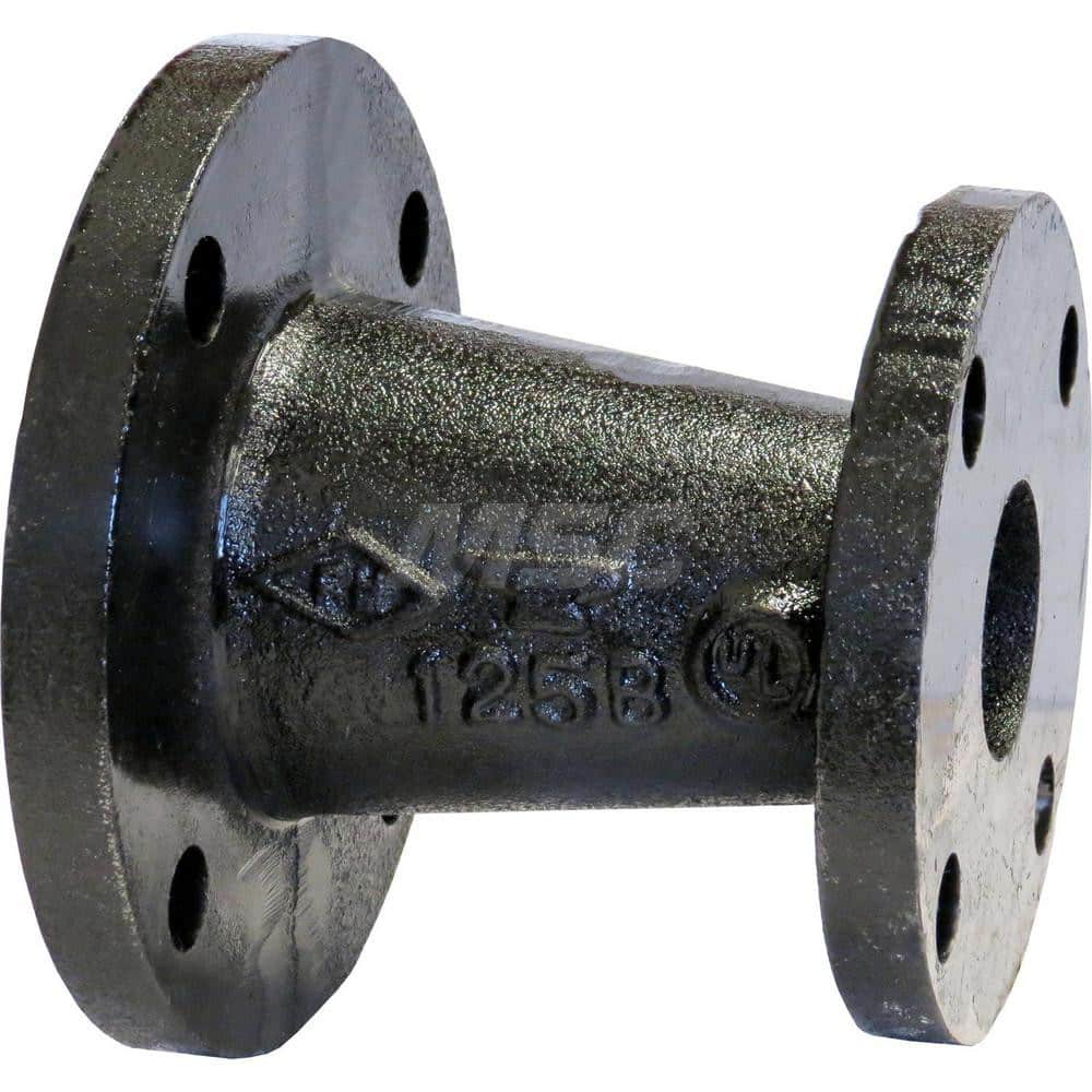 Black Concentric Reducer: 12 x 8″, 125 psi, Threaded Cast Iron, Black Finish, Class 125