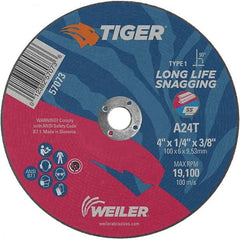 Weiler - 4 x 1/4, 3/8" Hole Aluminum Oxide Cutoff Wheel - A1 Tooling