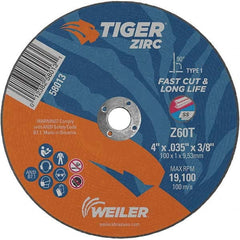 Weiler - 4 x 0.035, 3/8" Hole 60 Grit Zirconia Alumina Cutoff Wheel - A1 Tooling