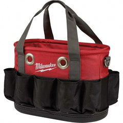 Milwaukee Tool - 24 Pocket, Ballistic Nylon, Black/Red Tool Bag - A1 Tooling